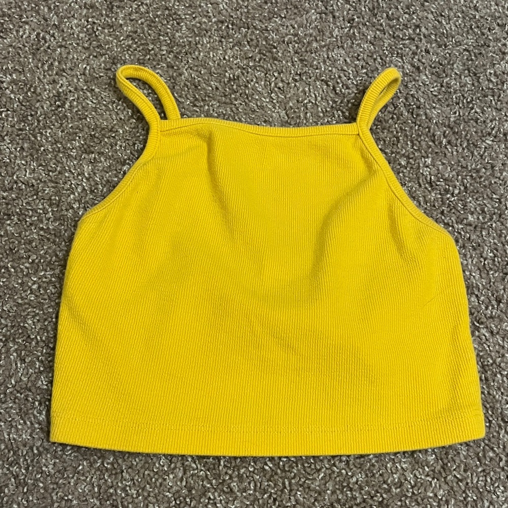 Yellow Forever21 ribbed crop top sized medium